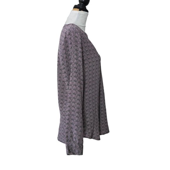 Joie Purple, Black & White Moroccan Tile 'Daryn' Print 100% Silk Oversized Tunic - Picture 3 of 9